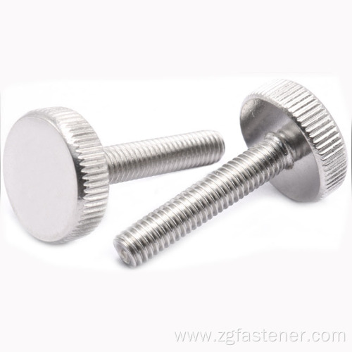 Stainless steel DIN653 Flat head Knurled thumb screw